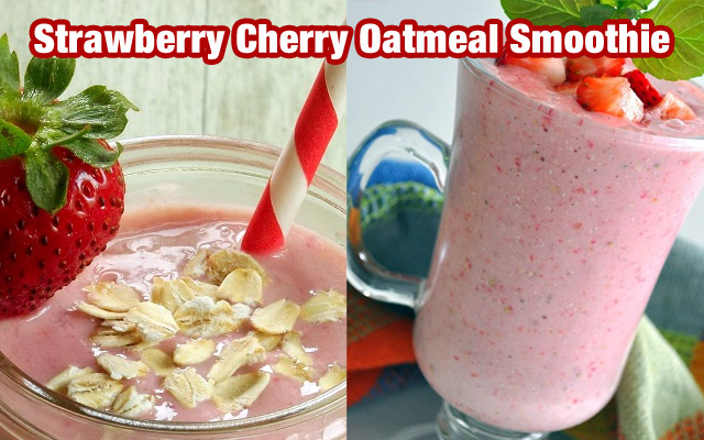 Strawberry & Tart Cherry Smoothie with Oatmeal