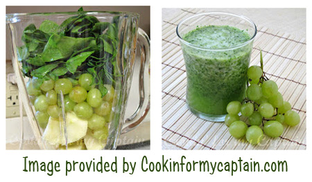 Green Machine Smoothie with Spinach, Grapes & Apple