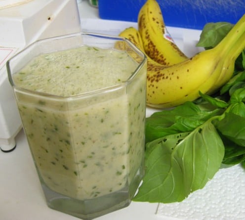 Beneficial Basil Banana Smoothie