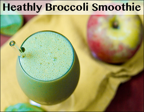 Healthy Broccoli & Spinach Smoothie with Apple